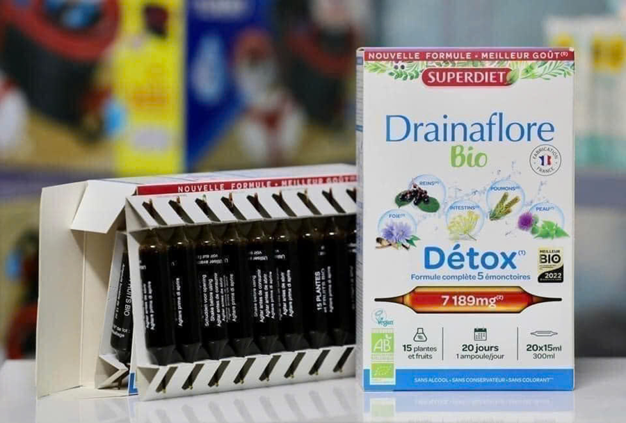 Combo 2 hộp Thải độc 5in1 Superdiet Pháp (gan - thận - da - ruột - phổi)- Tặng 1 bình nước ( Miễn Ship)