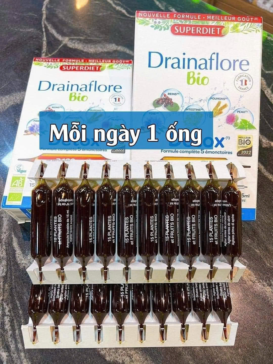 Combo 2 hộp Thải độc 5in1 Superdiet Pháp (gan - thận - da - ruột - phổi)- Tặng 1 bình nước ( Miễn Ship)