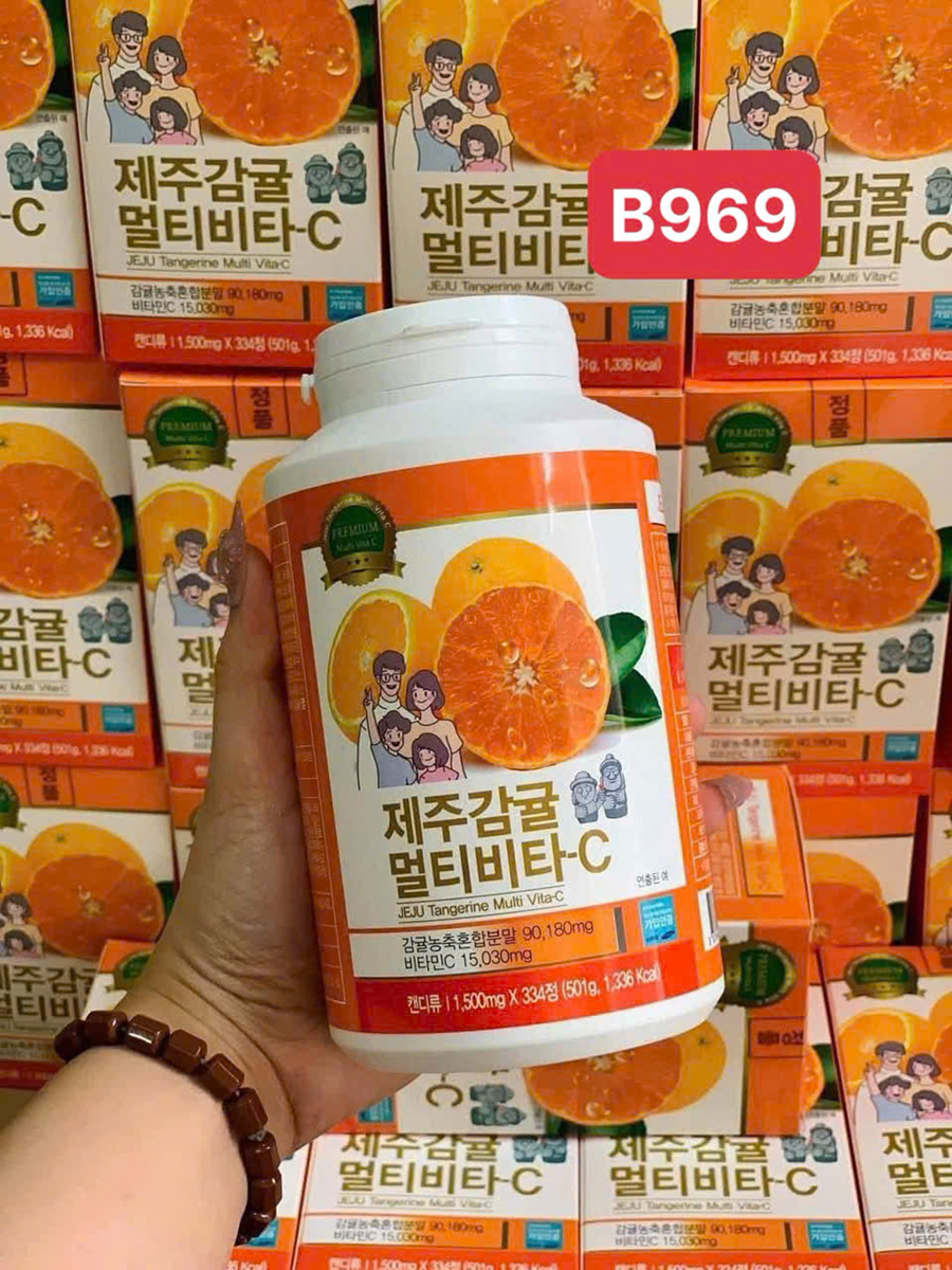 Viên Ngậm Vitamin C JEJU Tangerine Multivita Hàn 501g/334v/1500mg