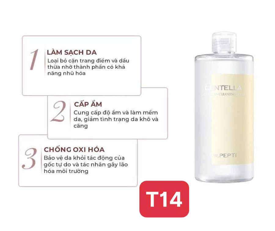 Tẩy trang Dr.Pepti Centella Deep Clean 400ml( Date t8/2026)
