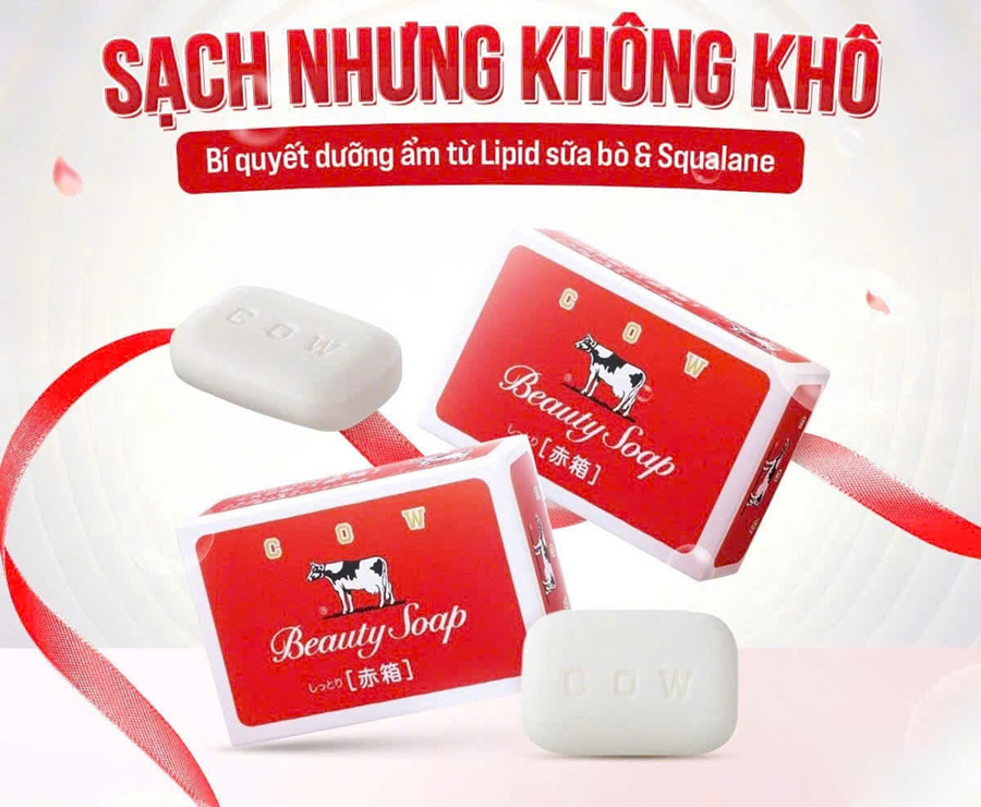 Combo 5 Bánh Xà Phòng Dưỡng Ẩm Đa Năng COW 90g- Nhật