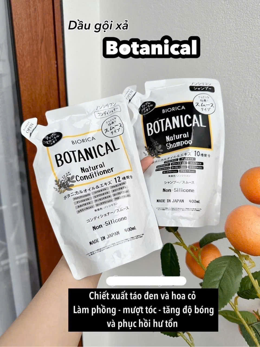 Combo 2 Cặp Dầu Gội Xả Botanical Natural Non Silicone 400ml