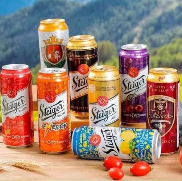 Bía hoa quả Steiger (1 xách 8 lon mix vị)