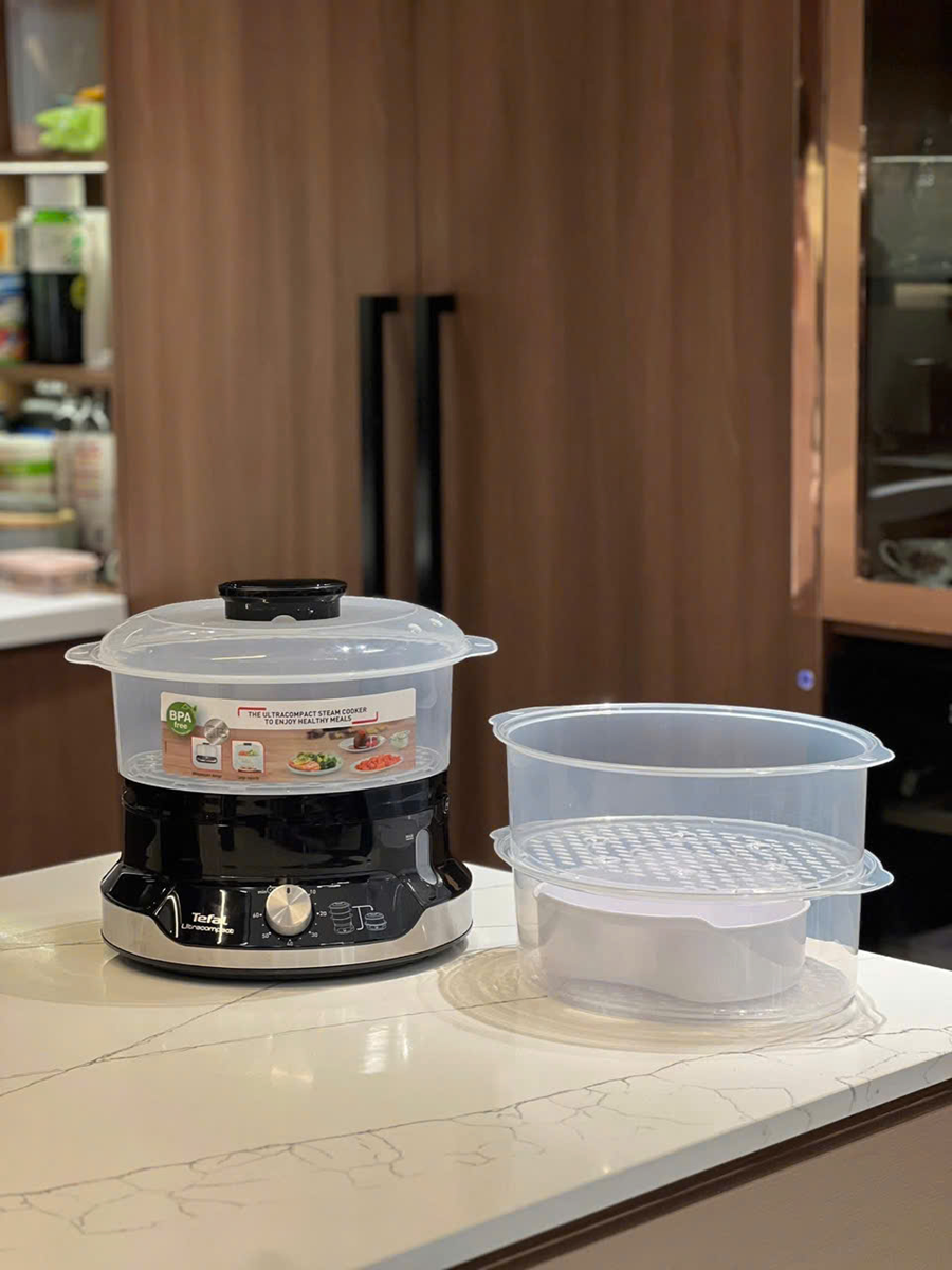 Nồi Hấp Điện Tefal Ultra Compact VC2048 3 Tầng
