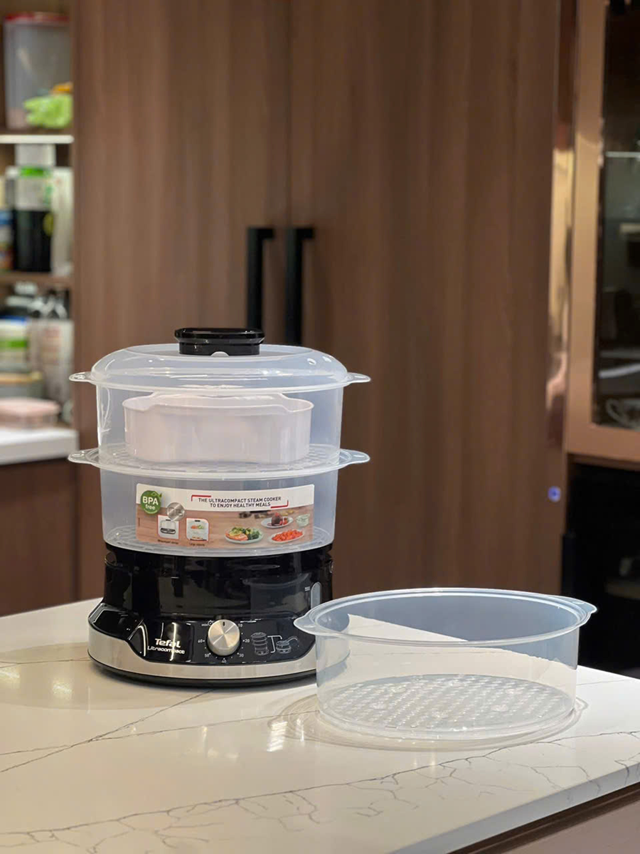 Nồi Hấp Điện Tefal Ultra Compact VC2048 3 Tầng