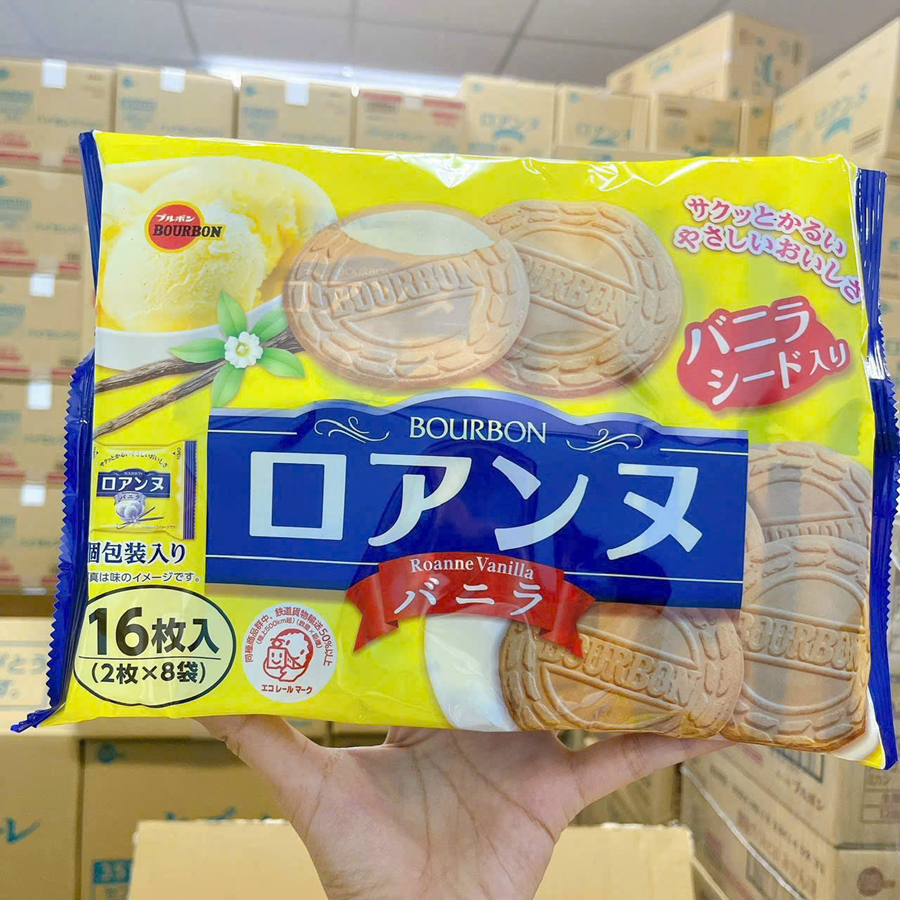 Combo 2 gói Bánh quy Bourbon mix vị (vani+ dâu)