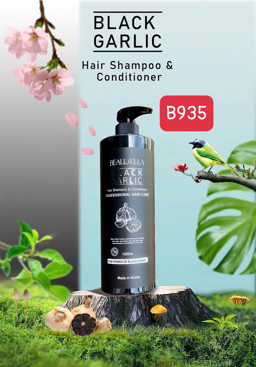 Combo 2 chai Dầu gội xả tỏi đen 2in1 Beausella Black Garlic 1000ml