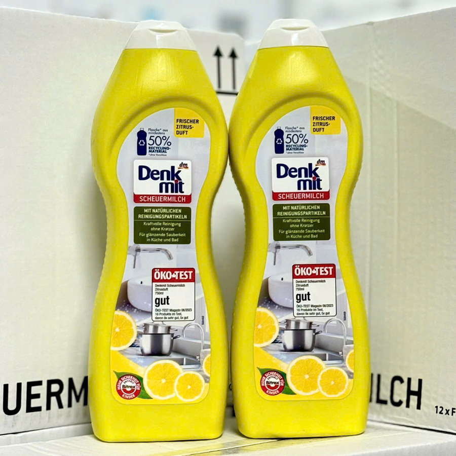 Combo 2 chai Kem Tẩy Đa Năng DENKMIT SCHEUERMILCH 750ML(Làm Sạch Sứ & INOX )