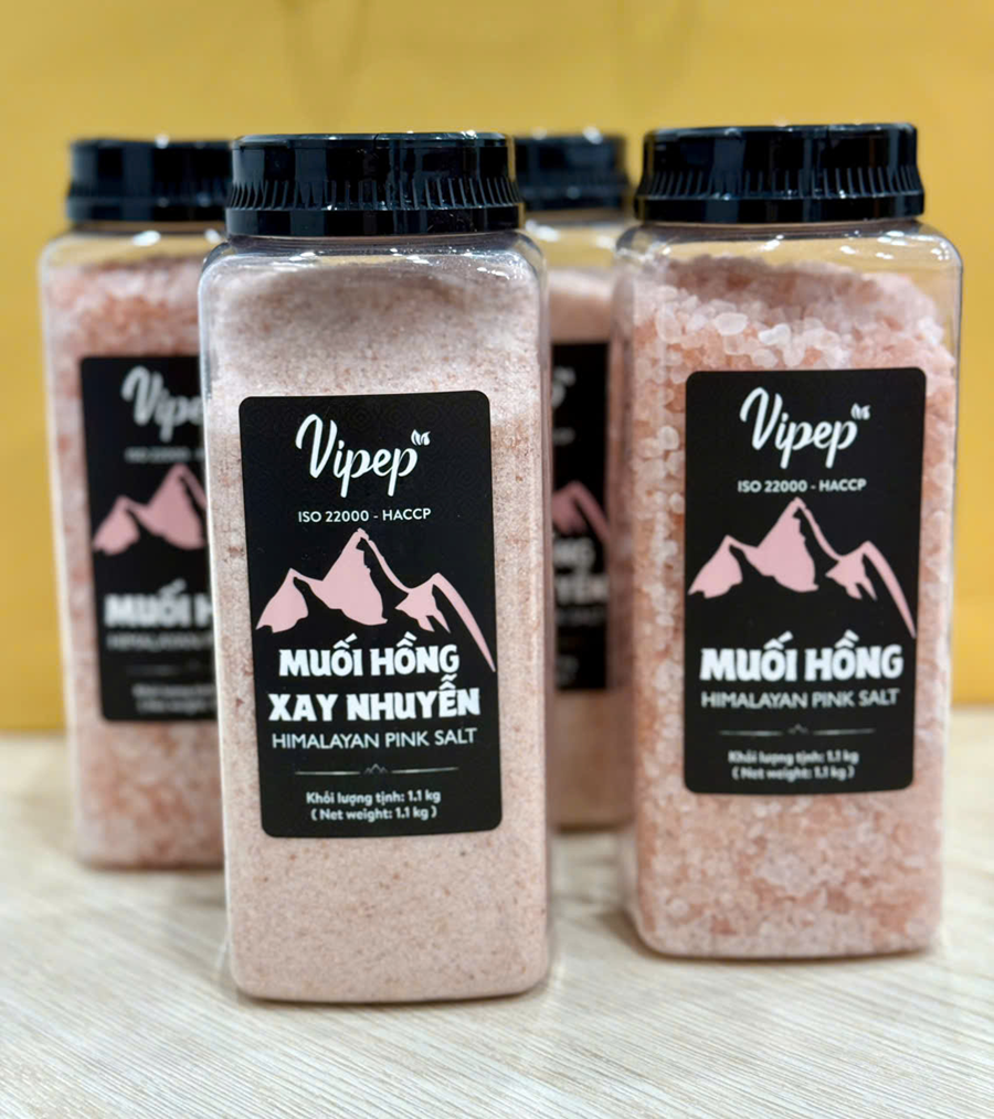 Combo 2 hộp muối hồng Himalaya 1.1kg (NGUYÊN HẠT+ XAY NHUYỄN )