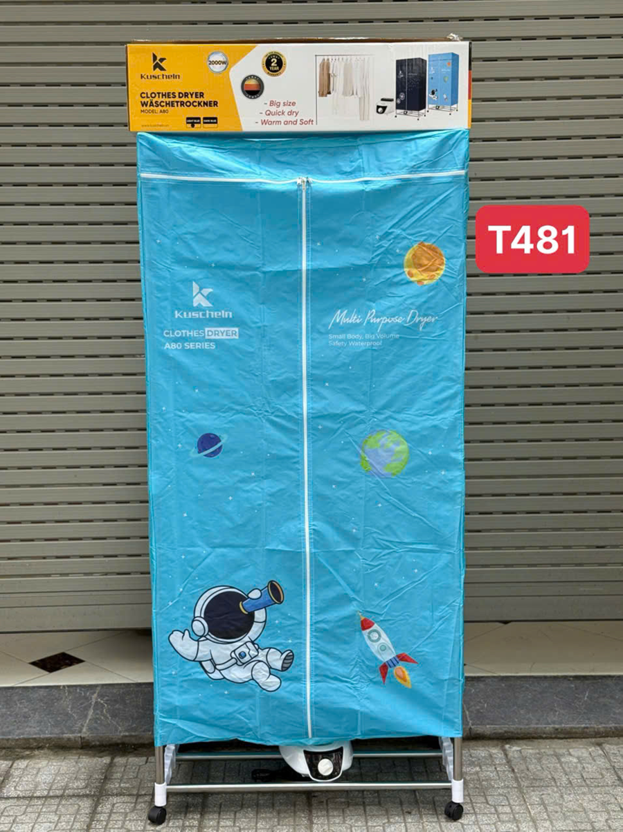 Tủ sấy quần áo KUSCHELN A80 màu xanh - Miễn ship