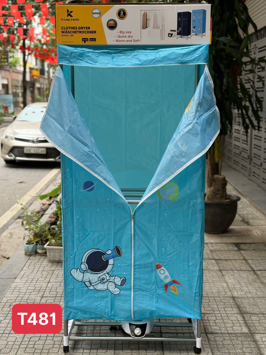 Tủ sấy quần áo KUSCHELN A80 màu xanh - Miễn ship