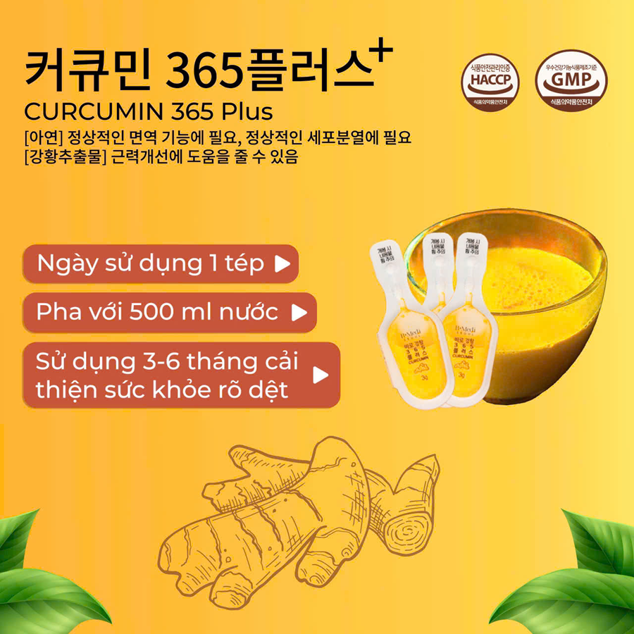 Combo 3 hộp Tinh chất nghệ Nano Curcumin 365 Plus B-Medi( 32 tép) - Hàn Quốc- Miễn Ship