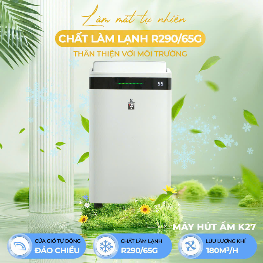 Máy Hút Ẩm Kuscheln KDH-27L 3in1 - Miễn Ship( Bảo Hành 2 năm)