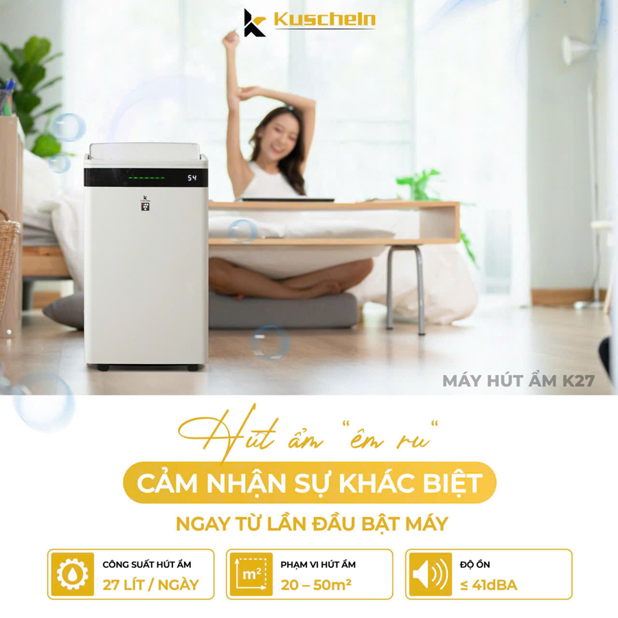 Máy Hút Ẩm Kuscheln KDH-27L 3in1 - Miễn Ship( Bảo Hành 2 năm)