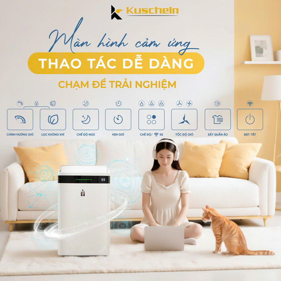 Máy Hút Ẩm Kuscheln KDH-27L 3in1 - Miễn Ship( Bảo Hành 2 năm)