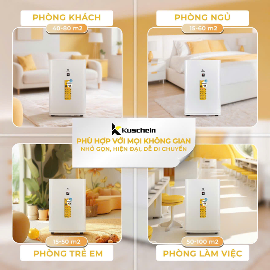 Máy hút ẩm & lọc không khí ion âm Kuscheln - K50- Miễn Ship( Tách Đơn)