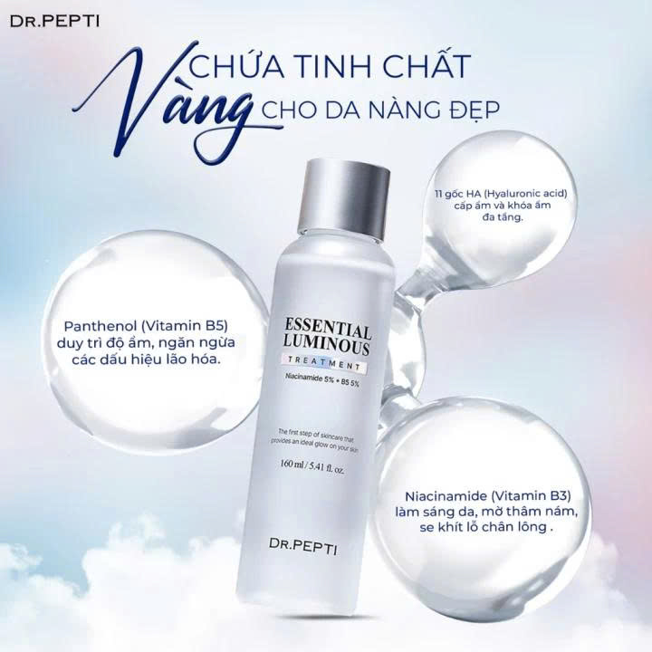 Nước Thần dưỡng trắng và cấp ẩm Dr.Pepti 160ml( date t1/2027)