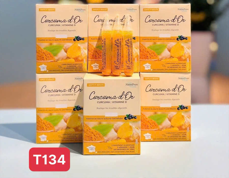 Tinh chất nghệ Nano Curcuma D’Or Natinfran Pháp 10 ống