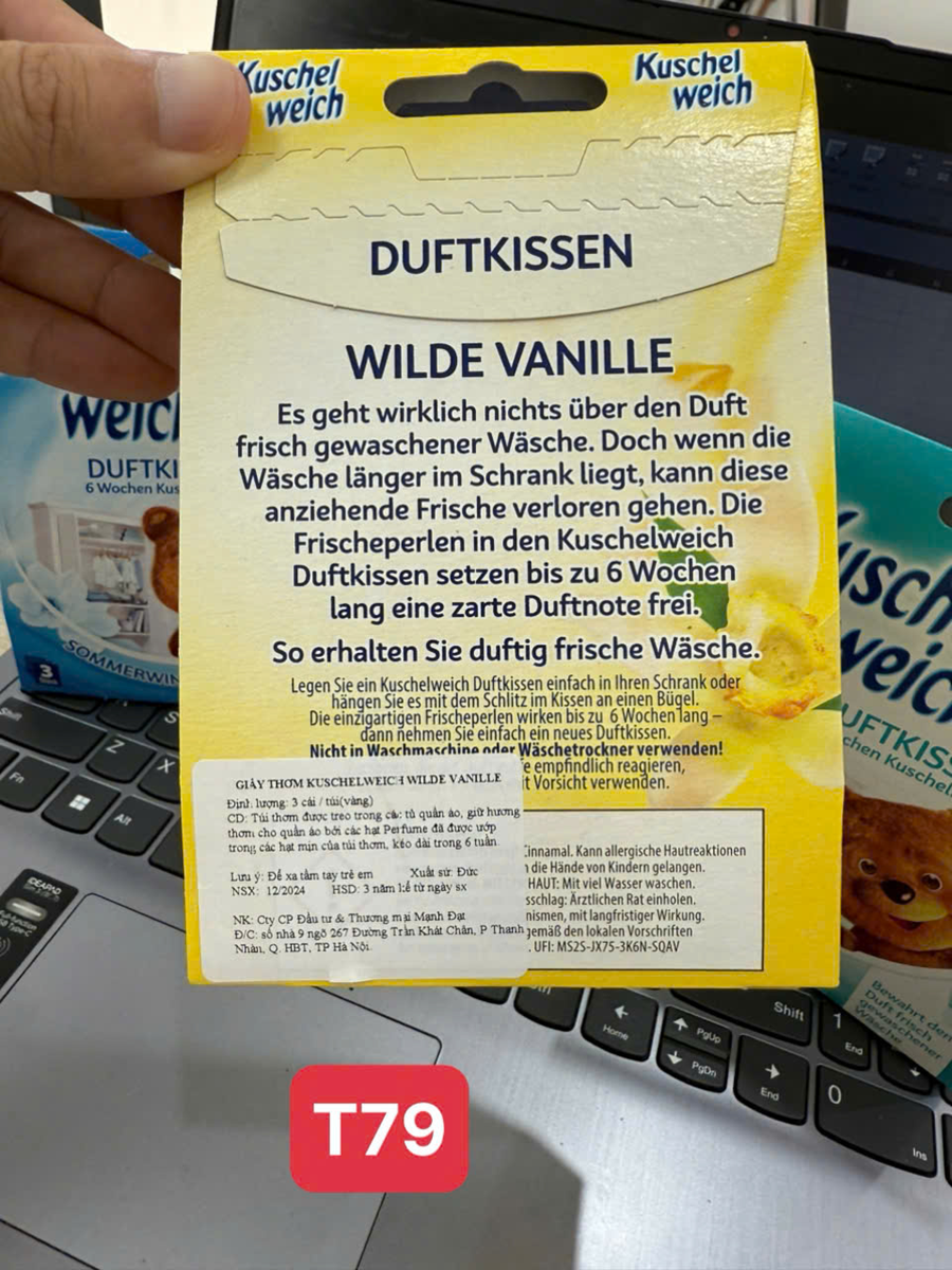 Combo 3 hộp TÚI THƠM TỦ QUẦN ÁO TÚI THƠM KUSCHEL WEICH
