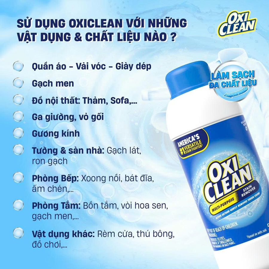 Combo 2 chai BỘT GIẶT TẨY ĐA NĂNG OXICLEAN MULTI – PURPOSE STAIN REMOVER CHAI 500G