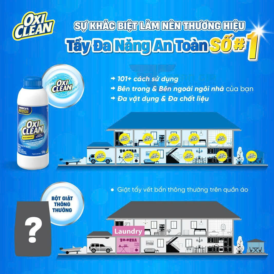 Combo 2 chai BỘT GIẶT TẨY ĐA NĂNG OXICLEAN MULTI – PURPOSE STAIN REMOVER CHAI 500G