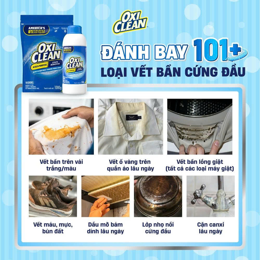 Combo 2 chai BỘT GIẶT TẨY ĐA NĂNG OXICLEAN MULTI – PURPOSE STAIN REMOVER CHAI 500G