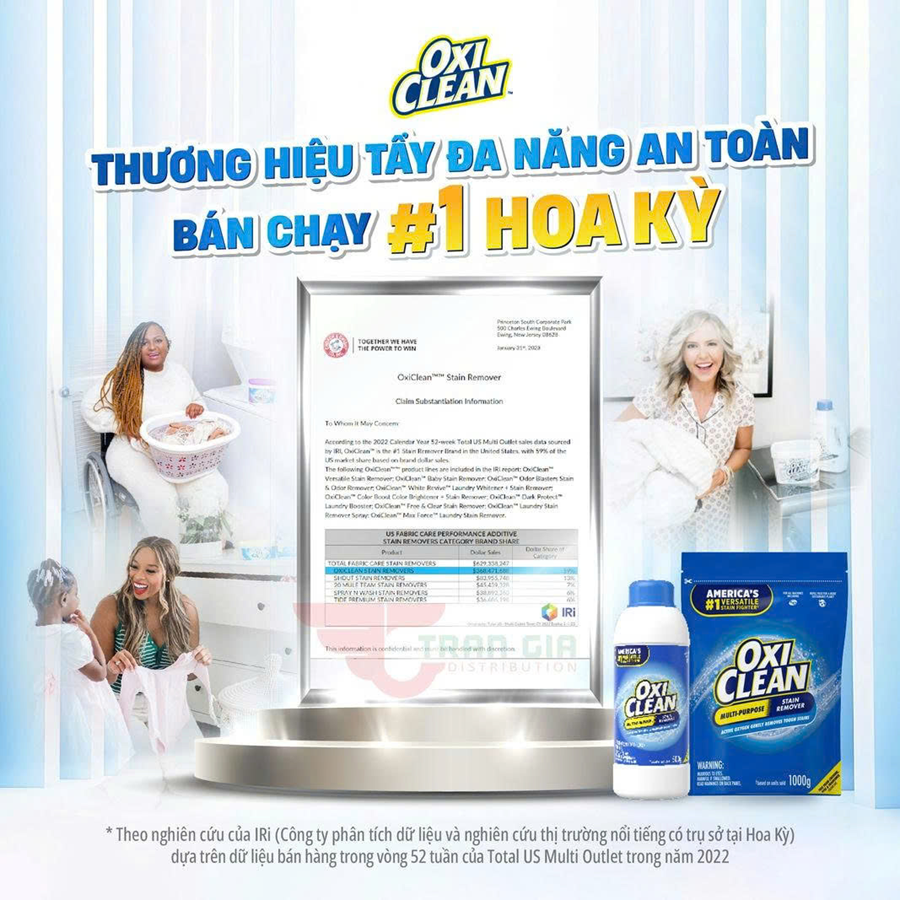 Combo 2 chai BỘT GIẶT TẨY ĐA NĂNG OXICLEAN MULTI – PURPOSE STAIN REMOVER CHAI 500G