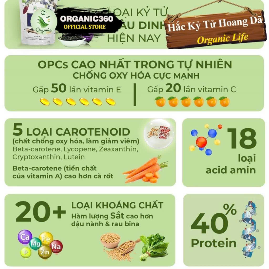 Hắc Kỳ tử Goji Organic Life 200g