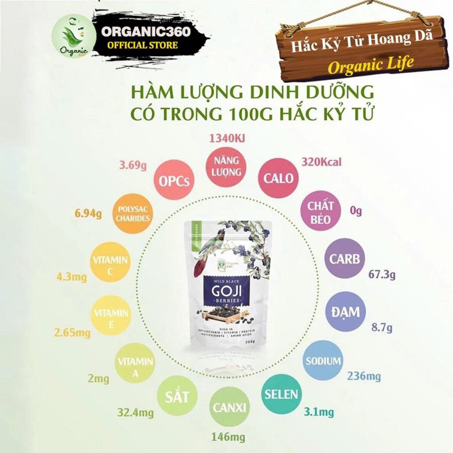 Hắc Kỳ tử Goji Organic Life 200g