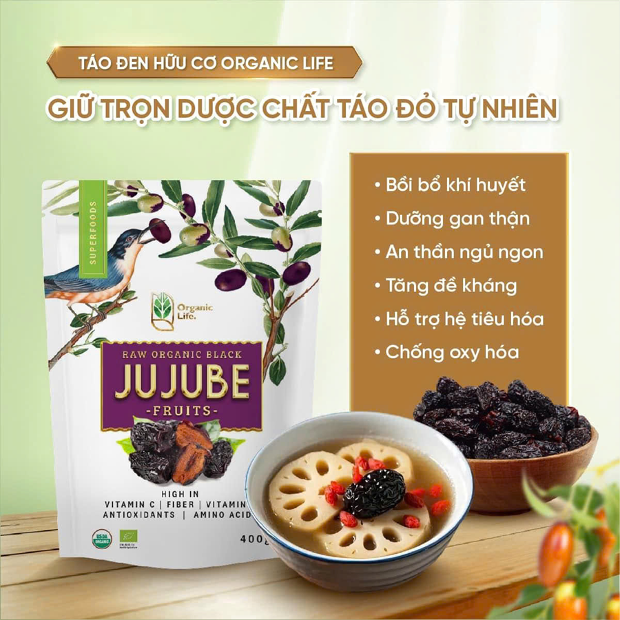 Táo đen hữu cơ Organic Life 400g