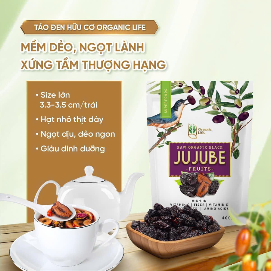 Táo đen hữu cơ Organic Life 400g