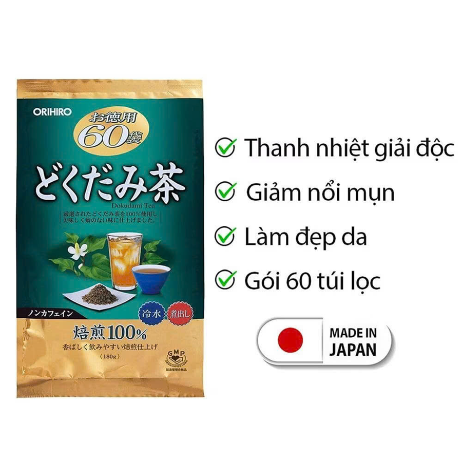 Combo 2 gói Trà Diếp Cá Orihiro Nhật Bản 60 Gói