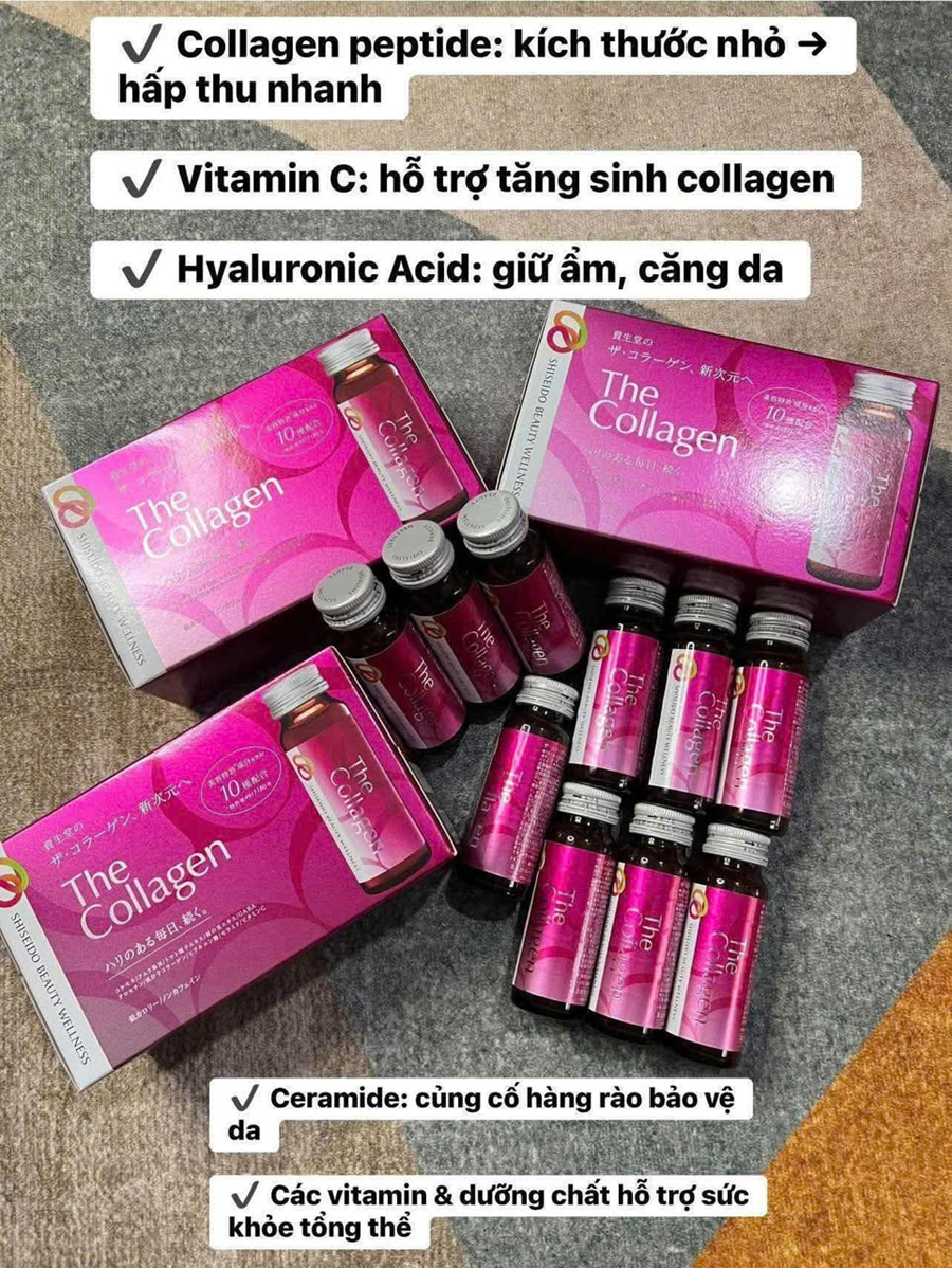 Combo 3 hộp Nước uống The collagen EXR Shiseido -hộp 10 chai