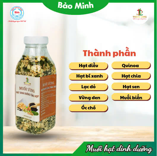 Combo 2 lọ Muối vừng hạt dinh dưỡng tổng hợp 200g