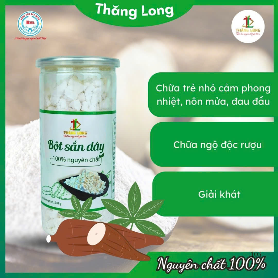 Combo 2 hộp Bột sắn dây nguyên chất 500g