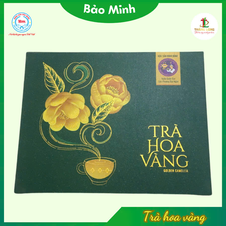 Hộp trà hoa vàng cao cấp 100g (2 lọ 50g) Ninh Bình tặng 1 hộp trà hoa vàng 25g nguyên bông