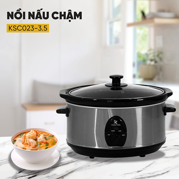 Nồi OVAN nấu chậm kuscheln KSC023-3.5 3.5L mix màu - Tách đơn miễn ship
